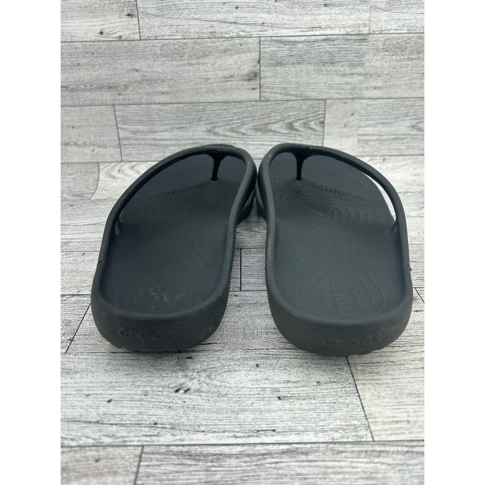 Crocs Womens Flip Flops Thong Sandals Iconic Comfort Black Lightweight Size W 11